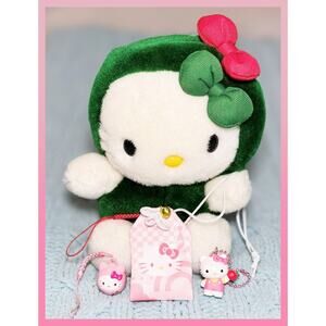 Hello Kitty Gotochi Marimo Hokkaido Plush Sanrio Omamori Bell Charm Strap Lot